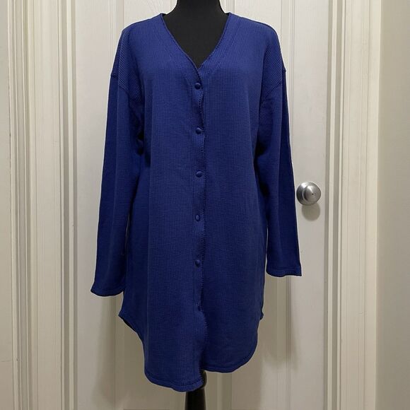 Vintage Victoria's Secret Thermal Waffle Knit Nightie Night Gown Shirt Large 90s - Picture 1 of 9